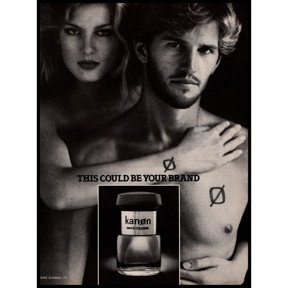 1981 Kanon Man's Cologne Mens Vintage Print Ad Naked Couple Sexy Wall Art Photo - Picture 1 of 1